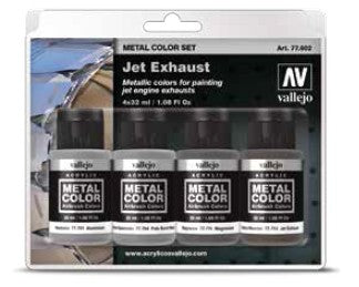 Vallejo 77602 32ml Bottle Jet Engine Exhaust Metal Color Paint Set (4 Colors)