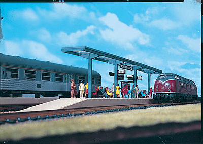 Vollmer 43537 HO Scale Modern Platform -- 14-5/8 x 1-3/8 x 2-5/8" 37 x 3.4 x 6.7cm