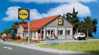 Vollmer 43662 HO Scale Lidl Supermarket -- 8 x 5-15/16 x 3-5/8" 20 x 14.8 x 9cm