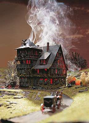 Vollmer 43679 HO Scale Vampire Villa - Kit -- 4-13/16 x 4-13/16 x 5-13/16" 12 x 12 x 14.5cm