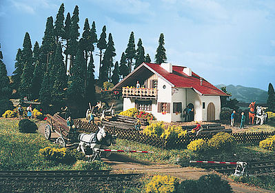 Vollmer 43701 HO Scale Mountain Cottage -- 4-3/4 x 5-3/8 x 3" 12.5 x 13.5 x 7.5cm