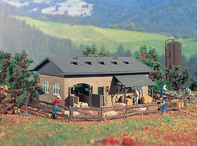 Vollmer 43740 HO Scale Pig Barn -- 6-1/8 x 3-3/4 x 2-13/32" 15.5 x 9.5 x 6.1cm