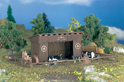 Vollmer 43741 HO Scale Cattle Shelter -- Kit - 3-1/8 x 1 x 1" 8 x 5 x 5.1cm