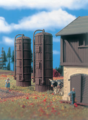 Vollmer 43743 HO Scale Silos -- Kit - pkg(2)