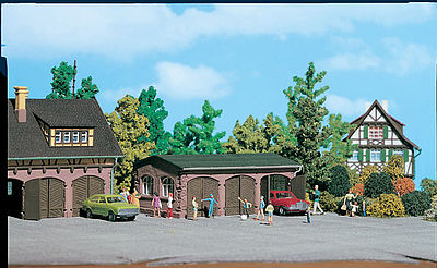 Vollmer 43757 HO Scale Three-Door Garage -- 4-3/8 x 2-3/4 x 1-3/4" 11 x 7 x 4.5cm