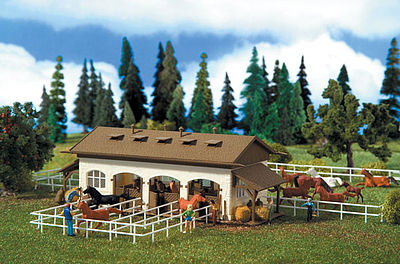 Vollmer 43790 HO Scale Riding Stable w/Horses - Kit -- 6-11/16 x 3-3/8 x 2-1/2" 17 x 8.5 x 6.5cm