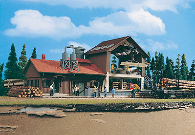 Vollmer 43797 HO Scale Sawmill -- 13-1/8 x 5-1/2" 33 x 14cm