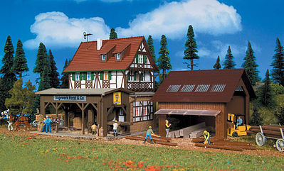 Vollmer 43799 HO Scale Sawmill - Kit -- 13 x 13 x 14cm - 10 x 10 x 18.5cm