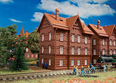 Vollmer 43806 HO Scale Railroad Rooming House w/Dormer & Half-Timbered Trim - Kit -- 5-3/16 x 3-11/16 x 6-7/16" 13.2 x 9.3 x 16.4cm