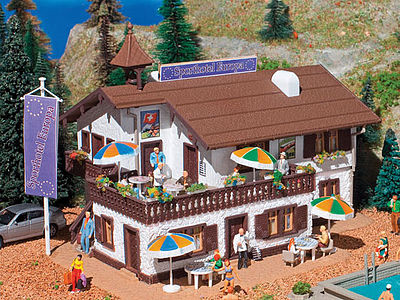 Vollmer 43808 HO Scale Sporthotel Europe -- Kit - 7 x 5-15/16 x 4-1/2" 17.8 x 15 x 11.5cm