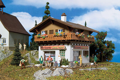 Vollmer 43836 HO Scale Butcher's Shop "Ludwig Huber" -- 4-13/16 x 4 x 3-13/16" 12 x 10 x 9.5cm