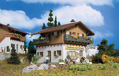 Vollmer 43838 HO Scale Restaurant "Gasthhaus zum Ochsen" -- 4-13/16 x 4 x 3-13/16" 12 x 10 x 9.5cm