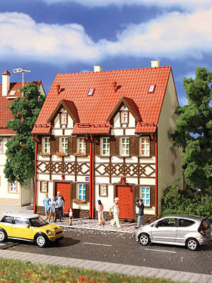 Vollmer 43847 HO Scale Semi-Detached Half-Timber House 2-Pack -- Kit - 4-1/16 x 3-1/4 x 5-1/4" 10.4 x 8.3 x 13.3cm