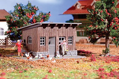 Vollmer 43864 HO Scale Organic Series Wood Chicken Shack - Kit (Organic/Biodegradable Plastic) -- 3-1/8 x 2-3/8 x 1-5/8" 8 x 6 x 4.2cm