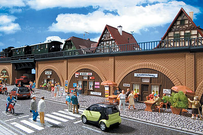 Vollmer 44500 HO Scale Arcades -- Brown Brick