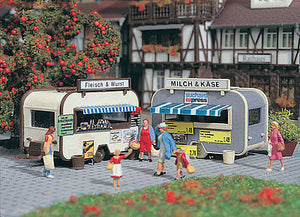 Vollmer 45144 HO Scale Food Vendor Stands pkg(2) -- 2-13/32 x 1-5/8 x 1-13/32" 6 x 4 x 3.5cm