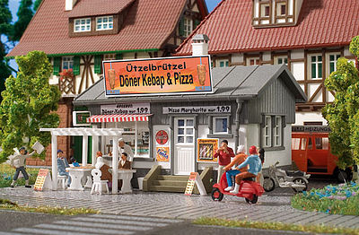 Vollmer 45151 HO Scale Utzelbrutzel Snack Bar - Kit -- 3-1/2 x 3-3/8 x 2-3/4" 9 x 8.5 x 7cm