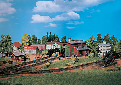 Vollmer 45750 HO Scale Single Stall Engine Shed -- 6-1/8 x 4-7/8 x 3-1/2" 15.5 x 12.5 x 9cm