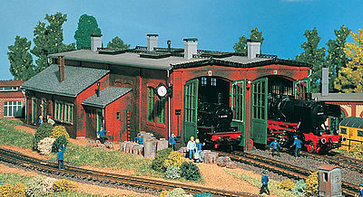 Vollmer 45752 HO Scale Two-Stall Engine Shed -- 12 x 7-5/8 x 3-1/2" 30.5 x 19.5 x 9cm