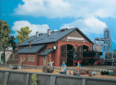 Vollmer 45753 HO Scale Two-Stall Engine House -- 12-7/16 x 8-7/16 x 5-1/2" 31 x 21 x 13.8cm