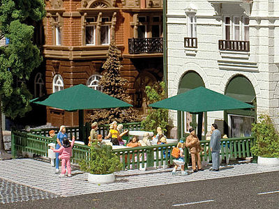 Vollmer 47665 N Scale Beer Garden Umbrellas -- pkg(4)