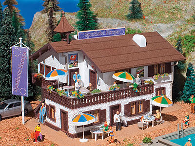 Vollmer 47667 N Scale Sporthotel Europe -- Kit - 4-1/2 x 3-7/8 x 3-3/8" 11.5 x 9.8 x 8.5cm