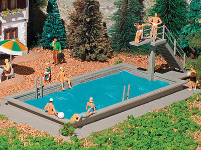 Vollmer 47668 N Scale Swimming Pool -- Kit - 3-3/8 x 1-9/16 x 1" 8.5 x 4 x 2.5cm