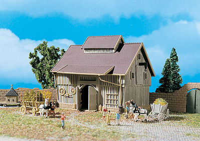 Vollmer 47707 N Scale Barn -- 3-7/8 x 2-15/16" 9.8 x 7.5cm