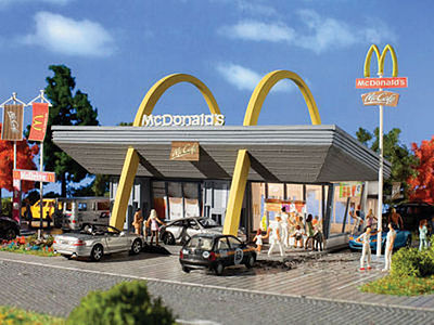 Vollmer 47765 N Scale McDonald's Restaurant -- Kit - 3-3/4 x 3-3/8 x 2-3/16" 9.5 x 8.5 x 5.5cm