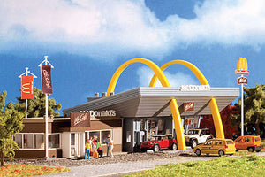 Vollmer 47766 N Scale McDonald's Restaurant w/McCafe -- Kit - 5-7/8 x 3-3/8 x 2-3/16" 14.9 x 8.6 x 5.6cm