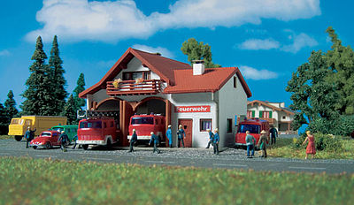 Vollmer 47785 N Scale Fire Station -- 10 x 9 x 6cm