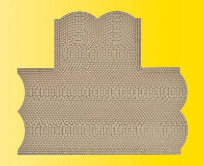 Vollmer 48243 HO Scale Cobblestone Street T Intersection -- 8-11/16 x 7-11/16" 22 x 19.5cm