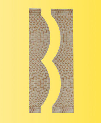 Vollmer 48244 HO Scale Cobblestone Street Section End Pieces -- 11/16 x 3-1/8" 1.7 x 8cm, 2 of Each