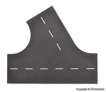 Vollmer 48264 HO Scale Weathered Asphalt Street 60-Degree Intersection - Stone Art -- 8-11/16 x 7-11/16" 22 x 19.5cm