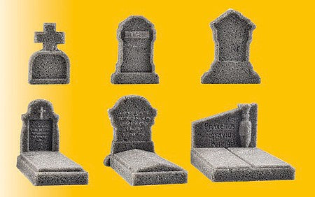 Vollmer 48282 HO Scale Stone Art -- Tombstones pkg(6)