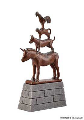 Vollmer 48287 HO Scale Bremen Town Musicians Statue -- Assembled - 15/16 x 3/8 x 1-3/4" 2.3 x .9 x 4.4cm