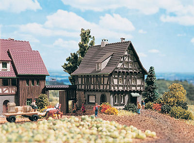 Vollmer 49530 Z Scale Half Timber House -- 2 x 1-1/2" 5 x 3.8cm