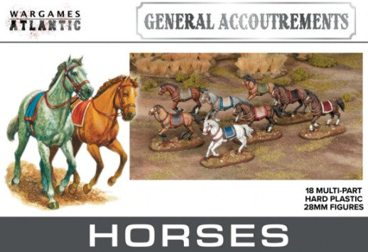 Wargames Atlantic GA1 28mm General Accoutrements: Horses (18)