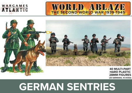 Wargames Atlantic WA4 28mm World Ablaze WWII 1939-45: German Sentries (30) & Dogs (10)