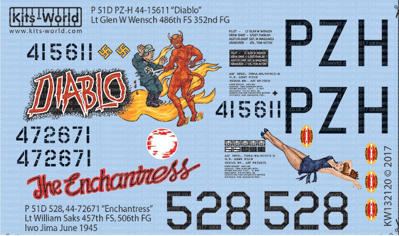 Warbird Decals 132120 1/32 P51D Diablo, The Enchantress for RVL