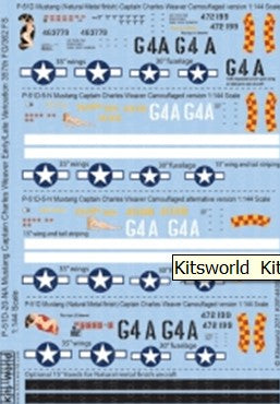 Warbird Decals 144004 1/144 P51D Passion Wagon Early/Late War & Camouflaged Variations