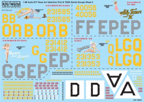 Warbird Decals 148007 1/48 B17s Mount' N Ride, Holy Terror III, Mason & Dixon, Queenie
