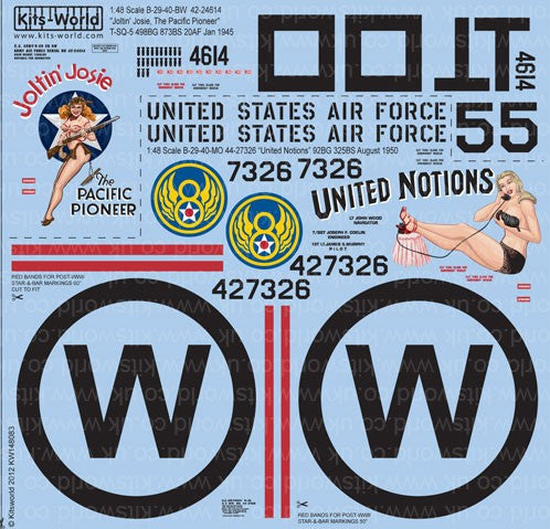 Warbird Decals 148083 1/48 B29 Joltin Josie The Pacific Pioneer, United Notions