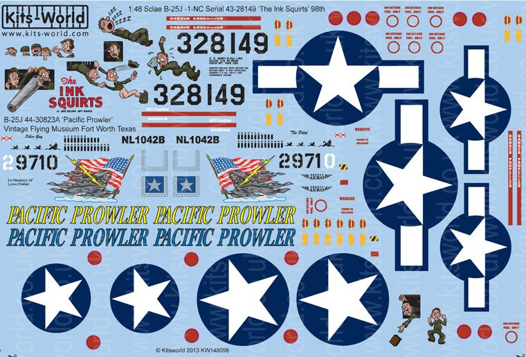 Warbird Decals 148098 1/48 B25J The Ink Squirts, Pacific Prowler