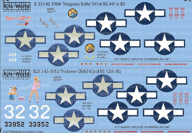 Warbird Decals 172200 1/72 B25J Niagaras Belle, Problem Child
