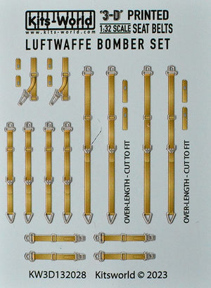 Warbird Decals 3132028 1/32 3D Color Seatbelts Luftwaffe Bombers