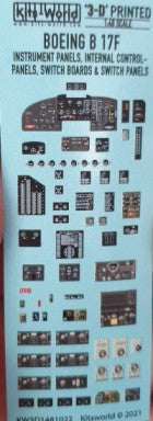 Warbird Decals 31481022 1/48 3D Color Instrument Panels B17E/F Flying Fortress USAAF Bombers for HKM & RMX