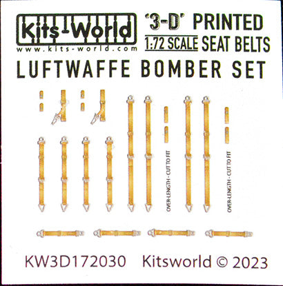 Warbird Decals 3172030 1/72 3D Color Seatbelts Luftwaffe Bombers