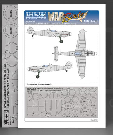 Warbird Decals 321004 1/32 Messerschmitt Bf109G Canopy/Wheels Mask for RVL