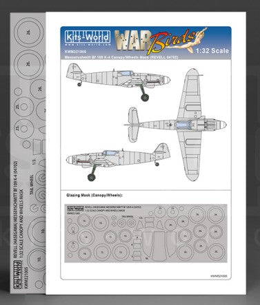 Warbird Decals 321005 1/32 Messerschmitt Bf109K4 Canopy/Wheels Mask for RVL